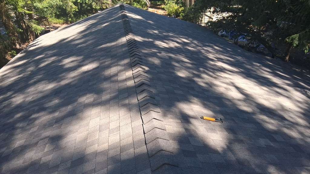 Completed shingle roof